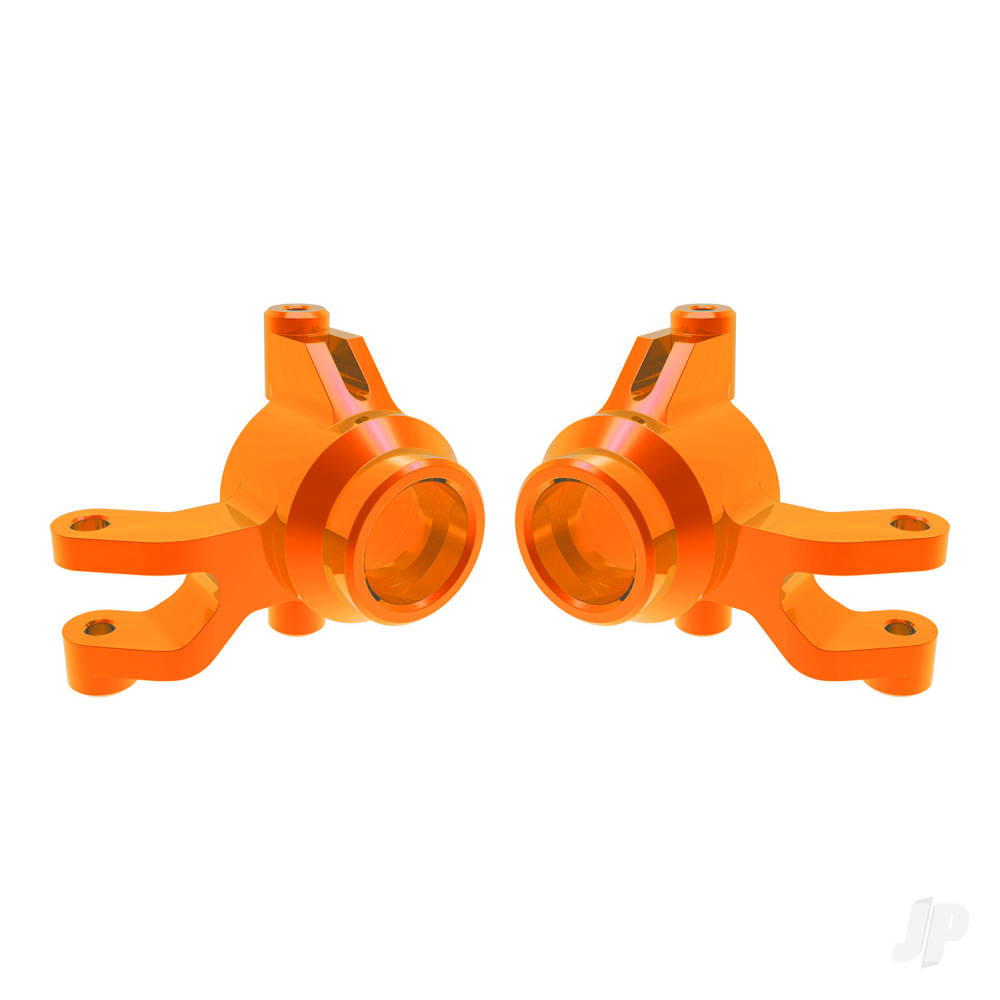 Steering blocks 6061-T6 aluminium (Orange-anodised) (left & right) 3x12mm SS (with threadlock) (4) 3x15mm BCS (with threadlock) (2)