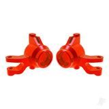 Steering blocks 6061-T6 aluminium (Red-anodised) (left & right) 3x12mm SS (with threadlock) (4) 3x15mm BCS (with threadlock) (2)