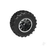 Tyres & Wheels Assembled (Black with Satin beadlock wheels dual profile (2.1 outer 2.6 inner) Sledgehammer tyres foam inserts)) (rear) (2)