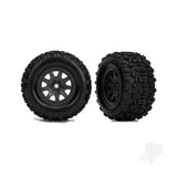 Traxxas Tyres & Wheels Assembled (Black with Satin beadlock wheels dual profile (2.1 outer 2.6 inner) Sledgehammer tyres foam inserts)) (front) (2)
