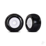 Traxxas Tyres & wheels assembled (white wheels dual profile (2.1 outer 2.6 inner) Response Pro tyres foam inserts) (2)
