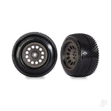 Traxxas Tyres & wheels assembled (charcoal grey wheels dual profile (2.1 outer 2.6 inner) Response Pro tyres foam inserts) (2)