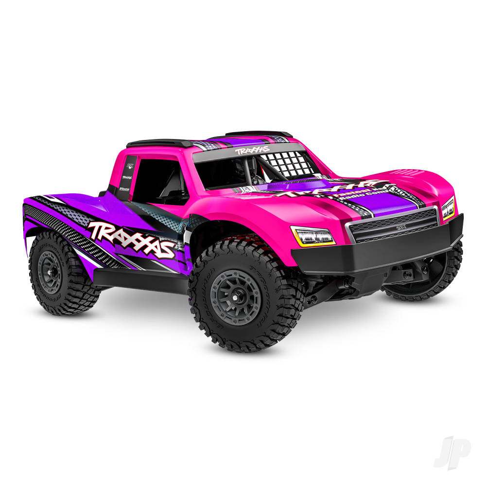 Traxxas Mini Slash BL-2S 4X4 RTR Short Course Truck - Pink (+ TQi 2-ch/2S LiPo/USB-C Charger/Clipless Body)