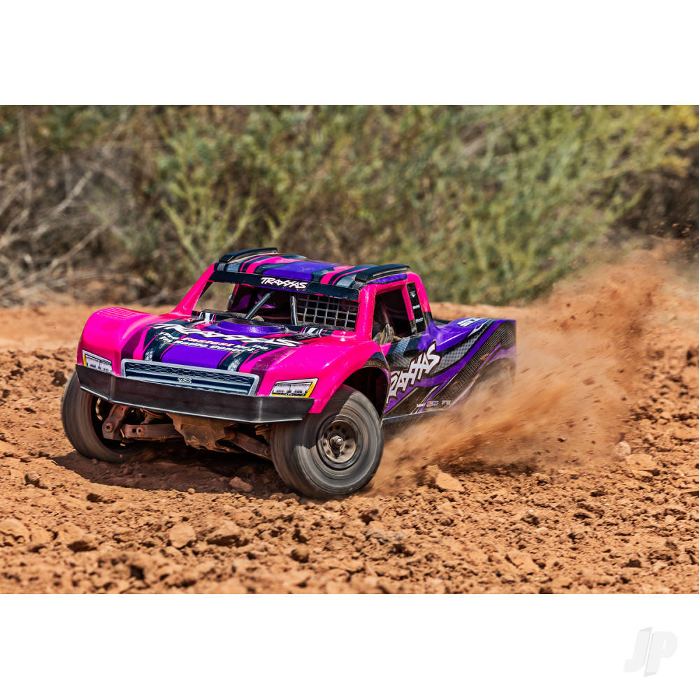 Traxxas Mini Slash BL-2S 4X4 RTR Short Course Truck - Pink (+ TQi 2-ch/2S LiPo/USB-C Charger/Clipless Body)