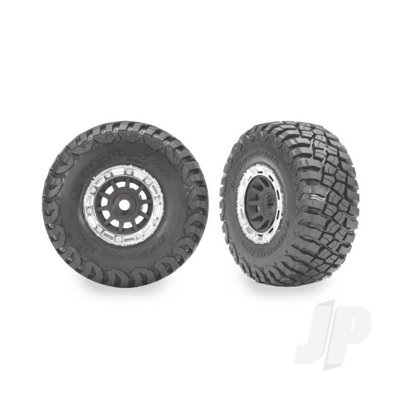 Traxxas 1.4 Grey & Chrome Wheels w/ BFG Mud-Terrain Tyres (2)
