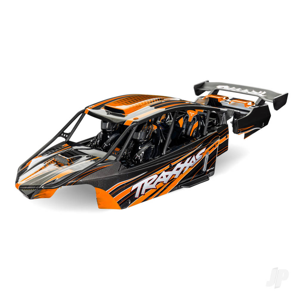 Traxxas Body Funco Pro Scale Sand Car orange (painted decals applied) (assembled with front & rear body supports for clipless mounting roll cage & interior)
