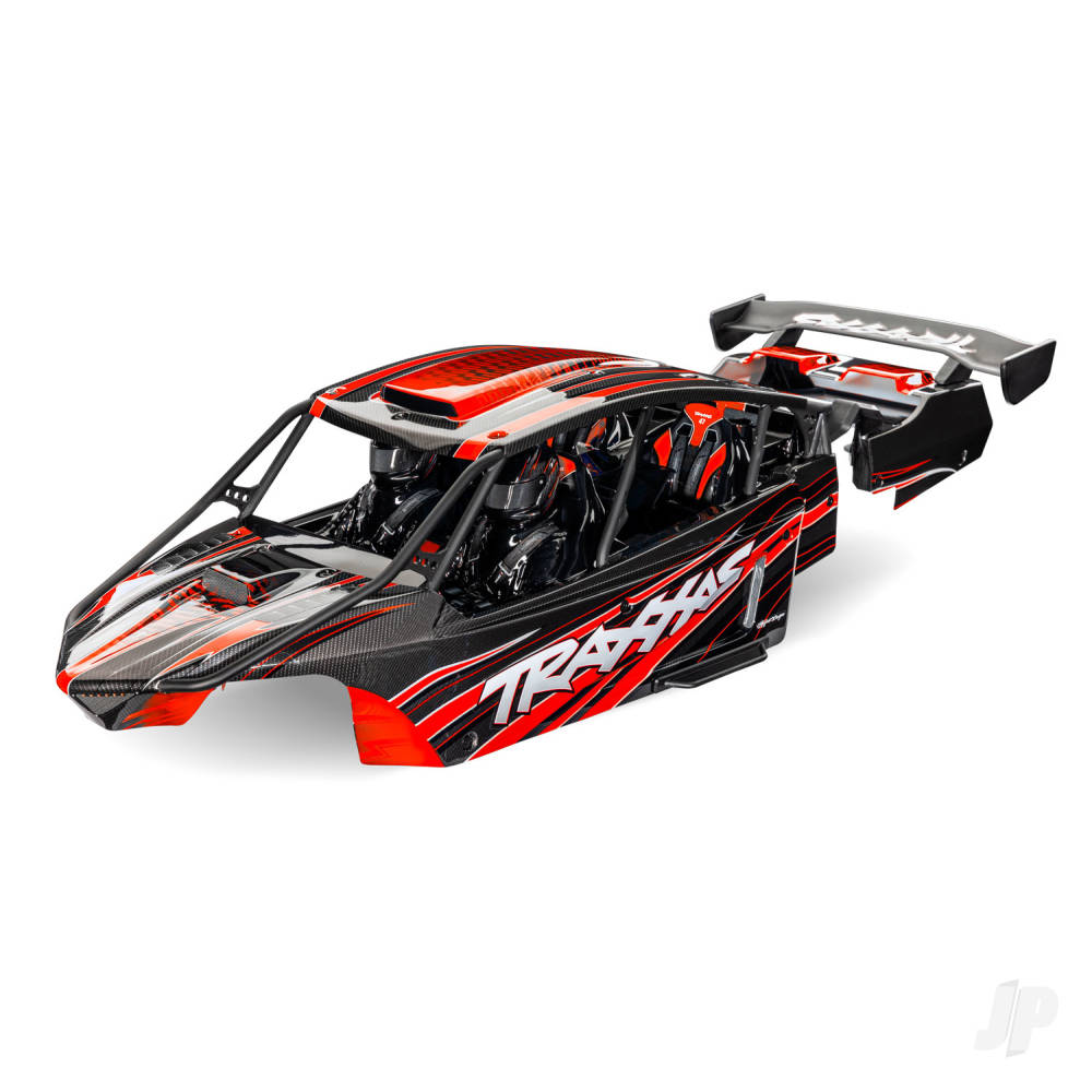 Traxxas Body Funco Pro Scale Sand Car red (painted decals applied) (assembled with front & rear body supports for clipless mounting roll cage & interior)