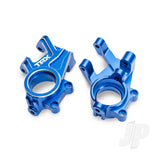 Traxxas Steering blocks 6061-T6 aluminium (blue-anodised) (left & right) 3x8mm BCS (with threadlock) (2) 4x35mm BCS (with threadlock) (2)