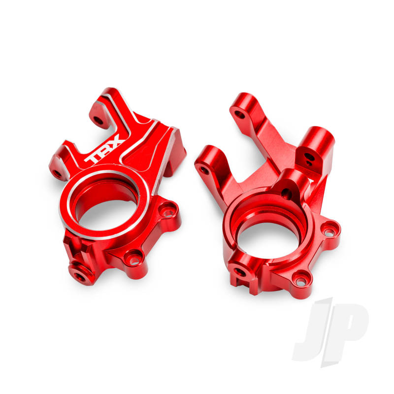 Traxxas Steering blocks 6061-T6 aluminium (red-anodised) (left & right) 3x8mm BCS (with threadlock) (2) 4x35mm BCS (with threadlock) (2)