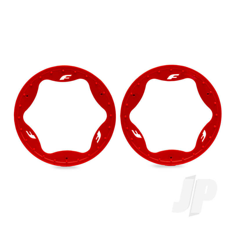 Traxxas Beadlock rings rear red (4.3) (2)