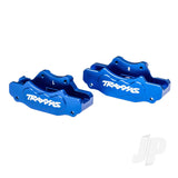 Traxxas Brake calipers front (left & right) (blue-anodised 6061-T6 aluminium) 3x10mm CS (with threadlock) (4) 2.5x8mm BCS (with threadlock) (4)