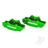 Traxxas Brake calipers front (left & right) (green-anodised 6061-T6 aluminium) 3x10mm CS (with threadlock) (4) 2.5x8mm BCS (with threadlock) (4)