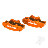 Traxxas Brake calipers front (left & right) (orange-anodised 6061-T6 aluminium) 3x10mm CS (with threadlock) (4) 2.5x8mm BCS (with threadlock) (4)