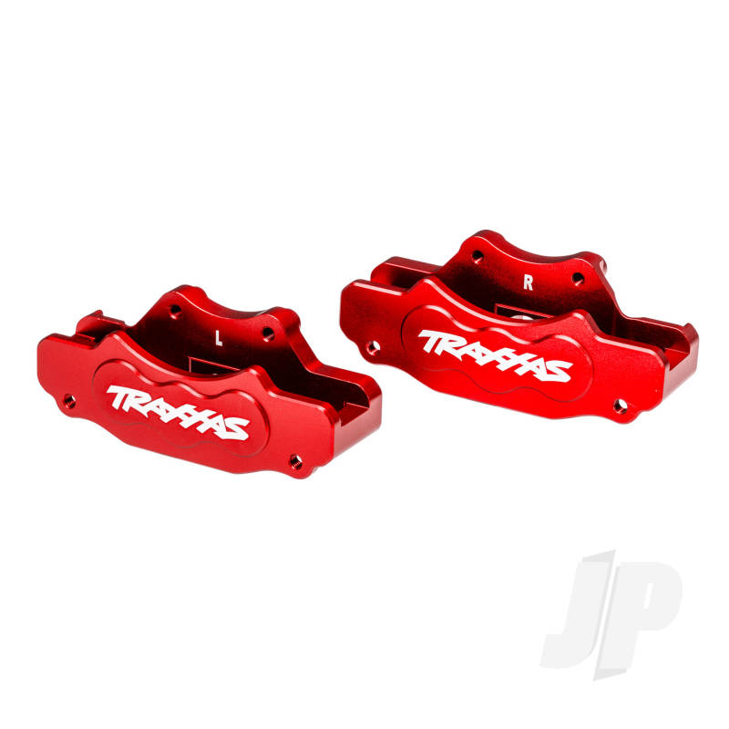 Traxxas Brake calipers front (left & right) (red-anodised 6061-T6 aluminium) 3x10mm CS (with threadlock) (4) 2.5x8mm BCS (with threadlock) (4)