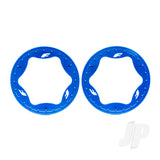 Traxxas Beadlock rings rear blue (3.9) (2)