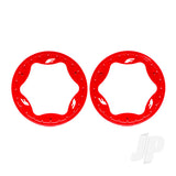 Traxxas Beadlock rings rear red (3.9) (2)