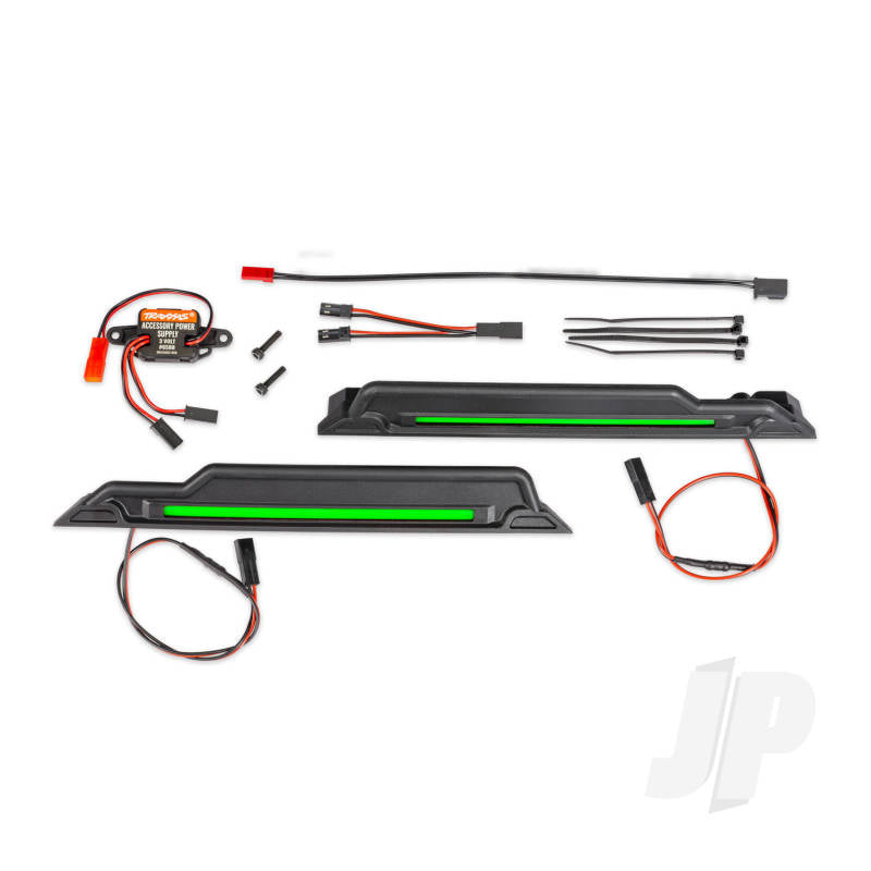 Traxxas LED light kit green complete (underbody) (includes 3-volt accessory power supply power harnesses & mounting hardware)