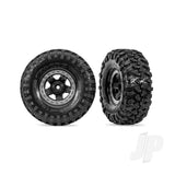 Traxxas Tyres & wheels assembled glued (TRX-4 Sport black satin chrome beadlock 1.9 wheels Canyon Trail 4.6x1.9 tyres) (2)