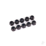 Nuts 4mm nylon locking black (10)