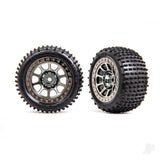 Tyres & wheels assembled (2.2in black chrome wheels Alias 2.2in Tyres) (2) (Bandit rear medium compound with foam inserts)