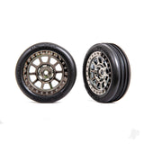 Tyres & wheels assembled (2.2in black chrome wheels Alias ribbed 2.2in Tyres) (2) (Bandit front medium compound w/ foam inserts)