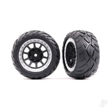 Tyres & wheels assembled (2.2in graphite gray satin chrome beadlock wheels Anaconda 2.2in Tyres with foam inserts) (2) (Bandit rear)