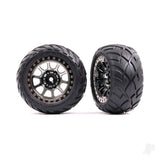 Tyres & wheels assembled (2.2in black chrome wheels Anaconda 2.2in Tyres with foam inserts) (2) (Bandit rear))