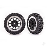Tyres & wheels assembled (2.2in graphite gray satin chrome beadlock wheels Anaconda 2.2in Tyres with foam inserts) (2) (Bandit front)