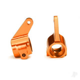Steering blocks Rustler/Stampede/Bandit (2) 6061-T6 aluminium (orange-anodised)/ 5x11mm ball bearings (4)