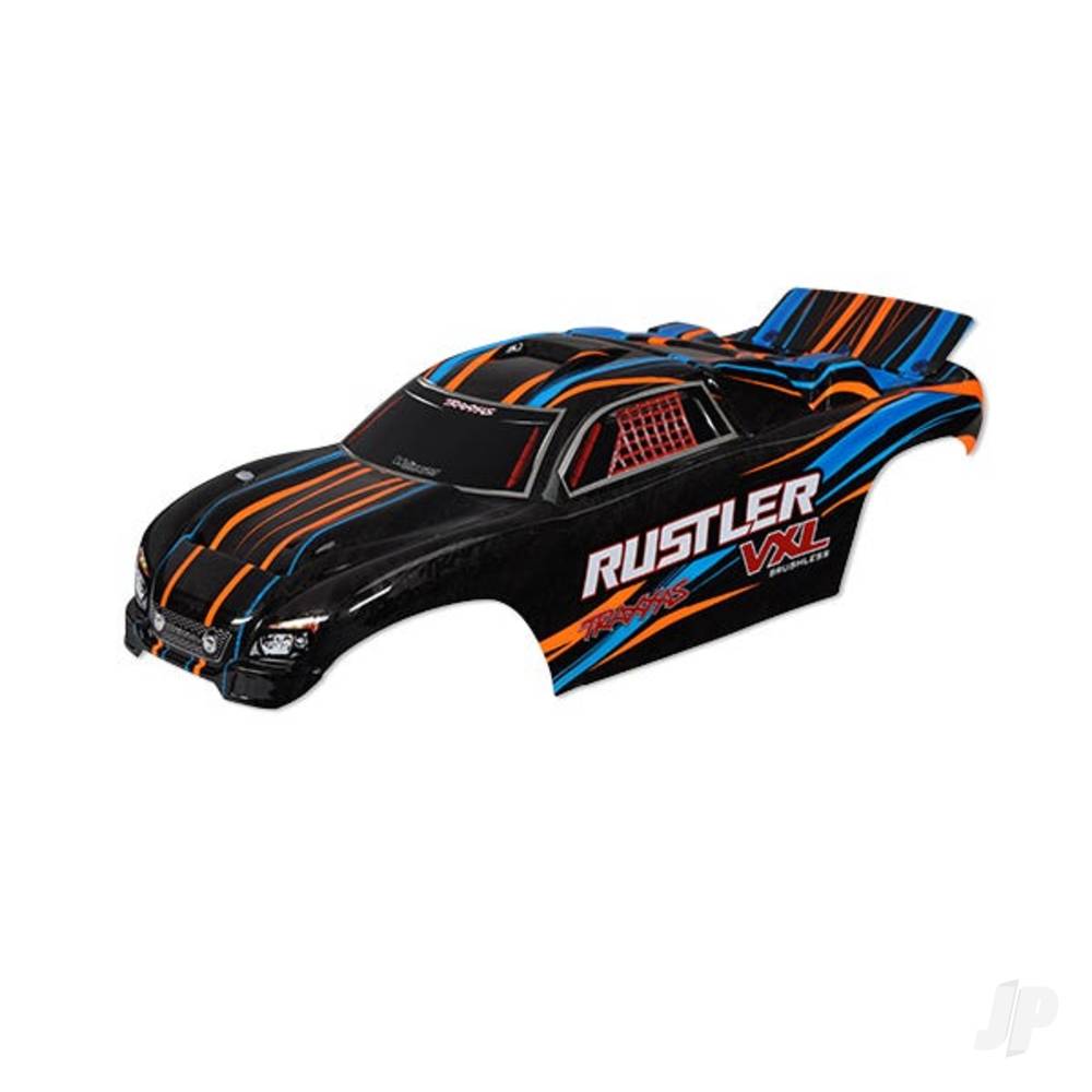 Traxxas Body Rustler VXL Orange (painted decals applied)