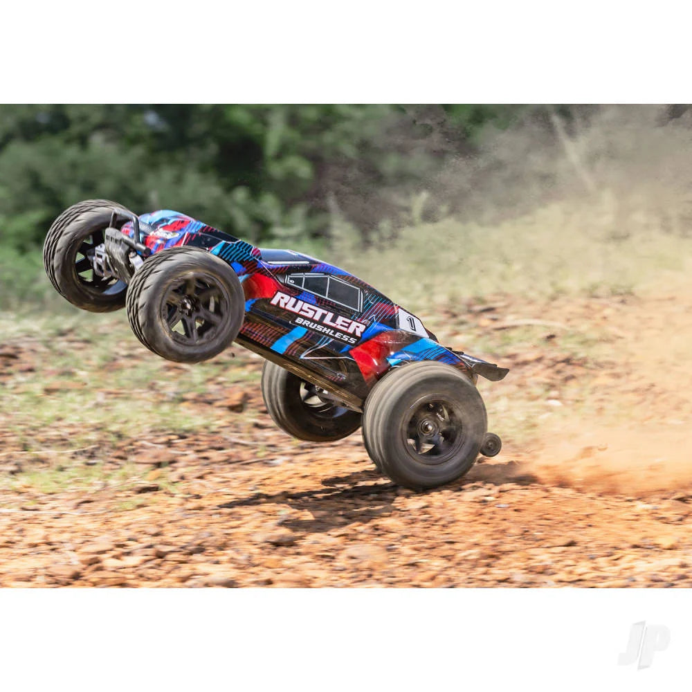 Traxxas Rustler 1:10 2WD RTR Stadium Truck - Red (+ TQi Sport 2-ch - TSM - VX3, Velineon V3200 - Clipless Body)