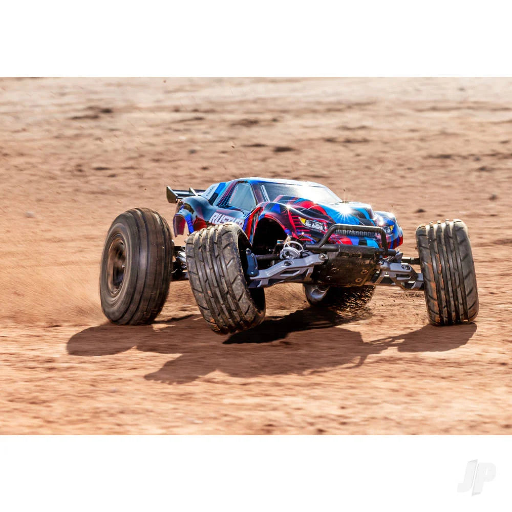 Traxxas Rustler 1:10 2WD RTR Stadium Truck - Red (+ TQi Sport 2-ch - TSM - VX3, Velineon V3200 - Clipless Body)