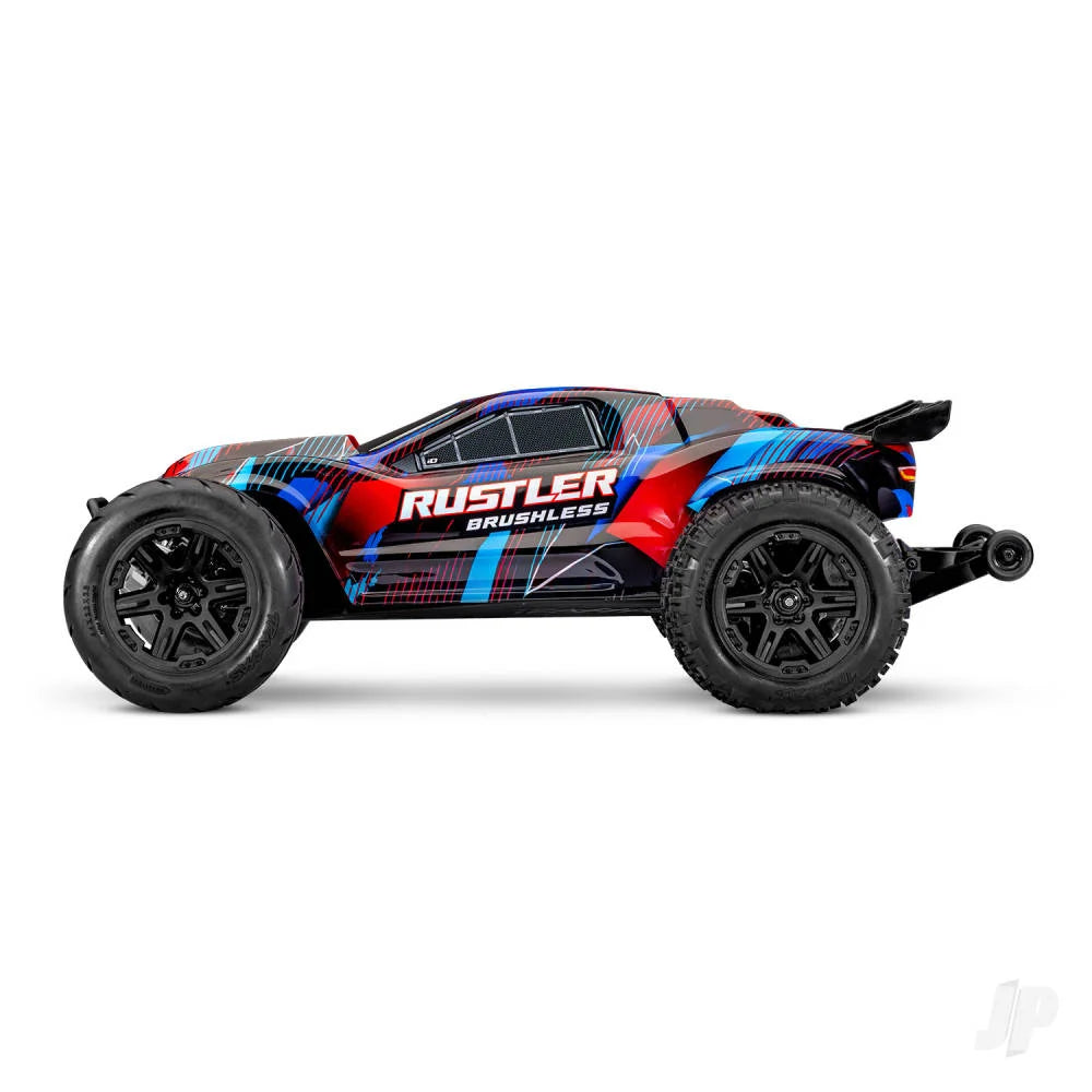 Traxxas Rustler 1:10 2WD RTR Stadium Truck - Red (+ TQi Sport 2-ch - TSM - VX3, Velineon V3200 - Clipless Body)