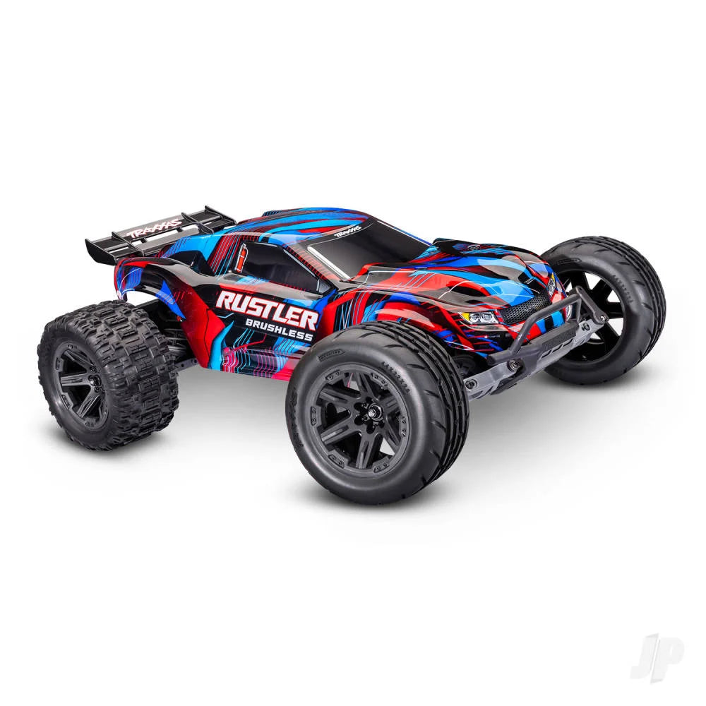 Traxxas Rustler 1:10 2WD RTR Stadium Truck - Red (+ TQi Sport 2-ch - TSM - VX3, Velineon V3200 - Clipless Body)