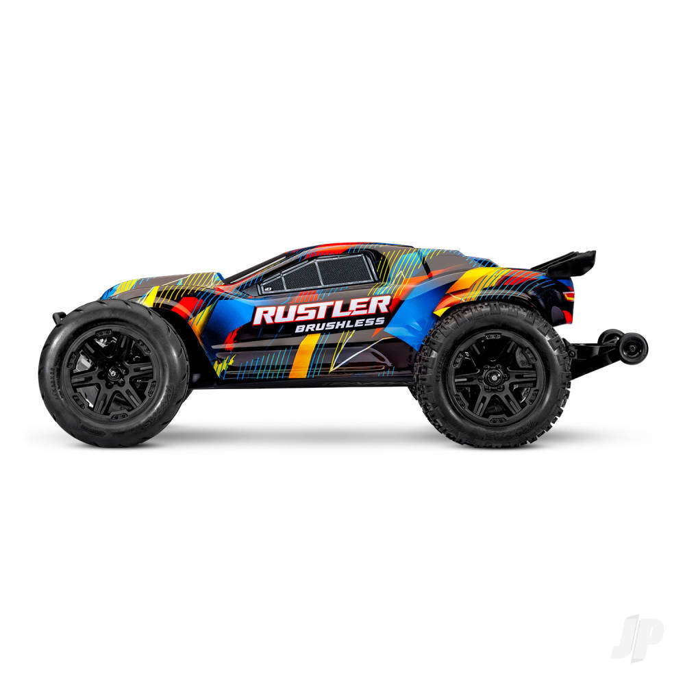 Traxxas Rustler 1:10 2WD RTR Stadium Truck - Yellow (+ TQi Sport 2-ch - TSM - VX3, Velineon V3200 - Clipless Body)