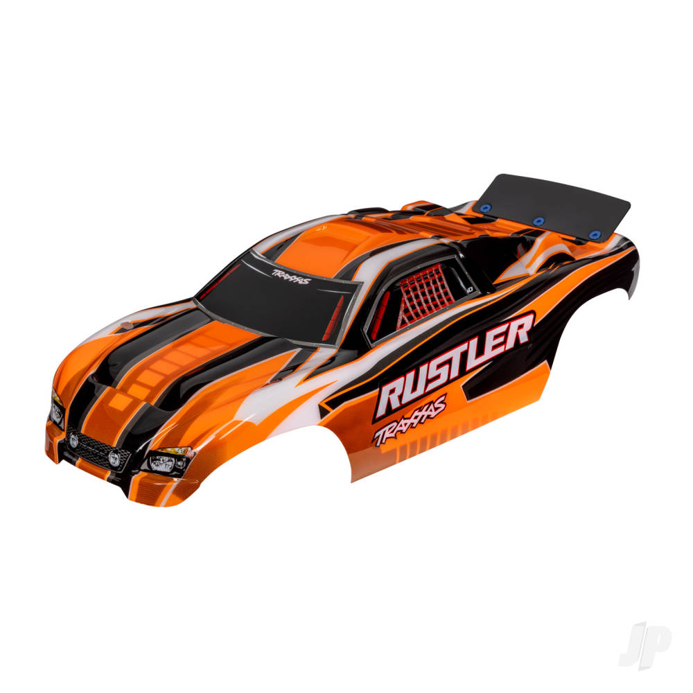 Body Rustler (also fits Rustler VXL) orange (painted decals applied assembled with wing)