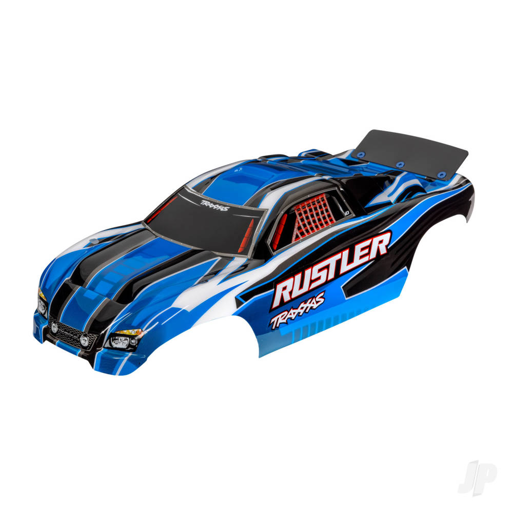 Body Rustler (also fits Rustler VXL) blue (painted decals applied assembled with wing)