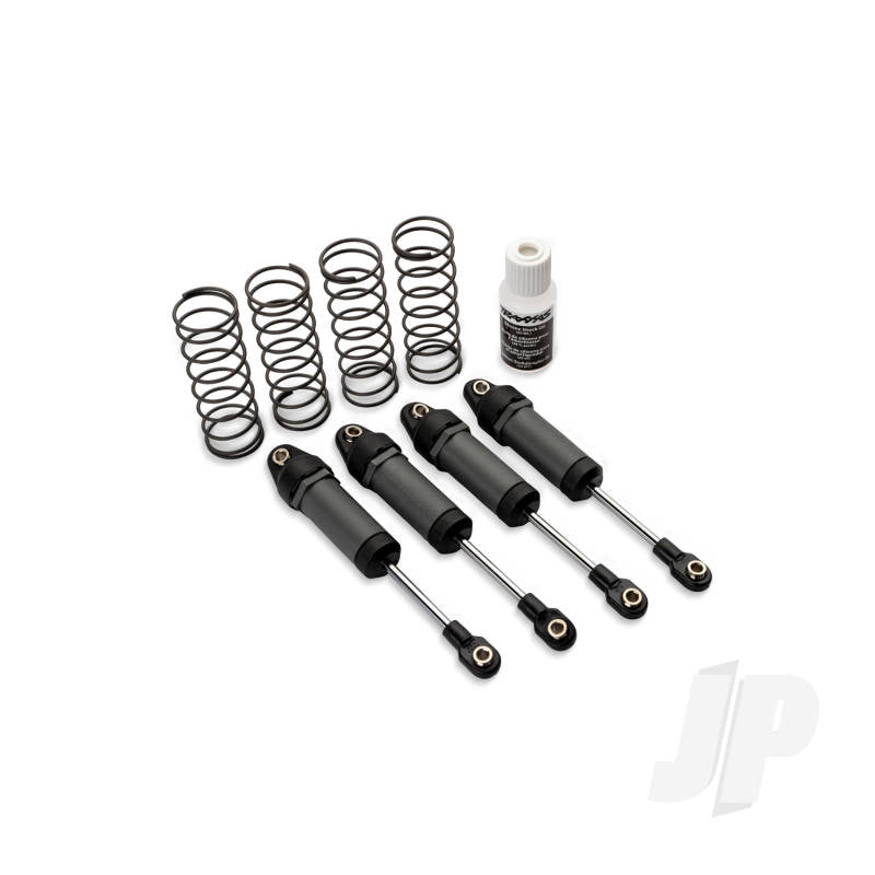 Traxxas Ultra Shocks (Grey) (long) (complete w spring pre-load spacers & springs) (4)