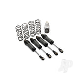 Traxxas Ultra Shocks (Grey) (long) (complete w spring pre-load spacers & springs) (4)