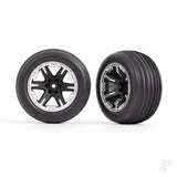 Tyres & wheels assembled glued (2.8in) (RXT black & satin wheels ribbed Tyres foam inserts) (electric front) (2)
