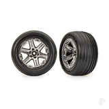 Tyres & wheels assembled glued (2.8) (RXT chrome wheels ribbed tyres foam inserts) (electric front) (2)