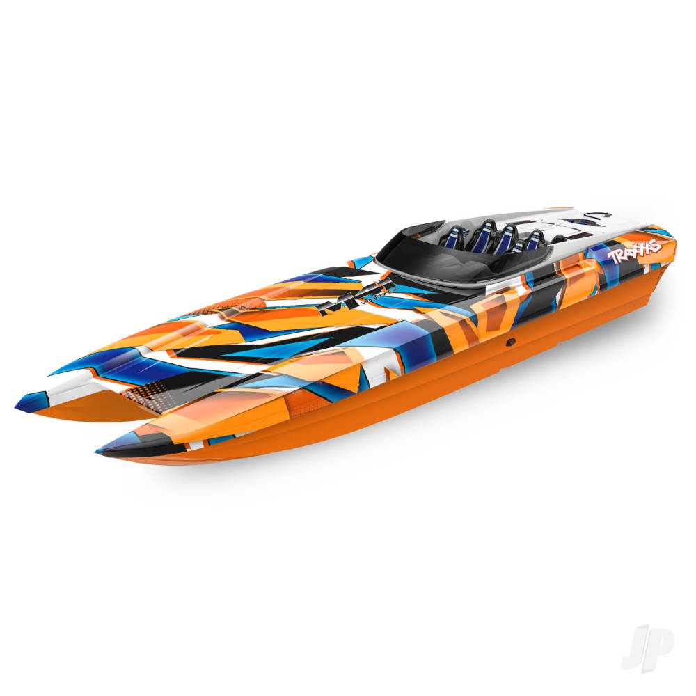 DCB M41 Widebody 1:10 40in Brushless Electric Catamaran Race Boat Orange (+ TQi 2-ch TSM VXL-6s Marine Velineon 540XL)