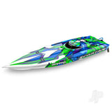 TRAXXAS Spartan VXL 1:10 36in Electric Brushless Race Boat - Green (+ TQi 2-ch TSM VXL-6s marine/ Velineon 540XL)