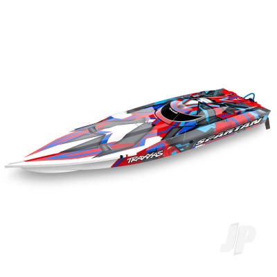 TRAXXAS Spartan VXL 1:10 36in Electric Brushless Race Boat - Red (+ TQi 2-ch TSM VXL-6s marine/ Velineon 540XL)