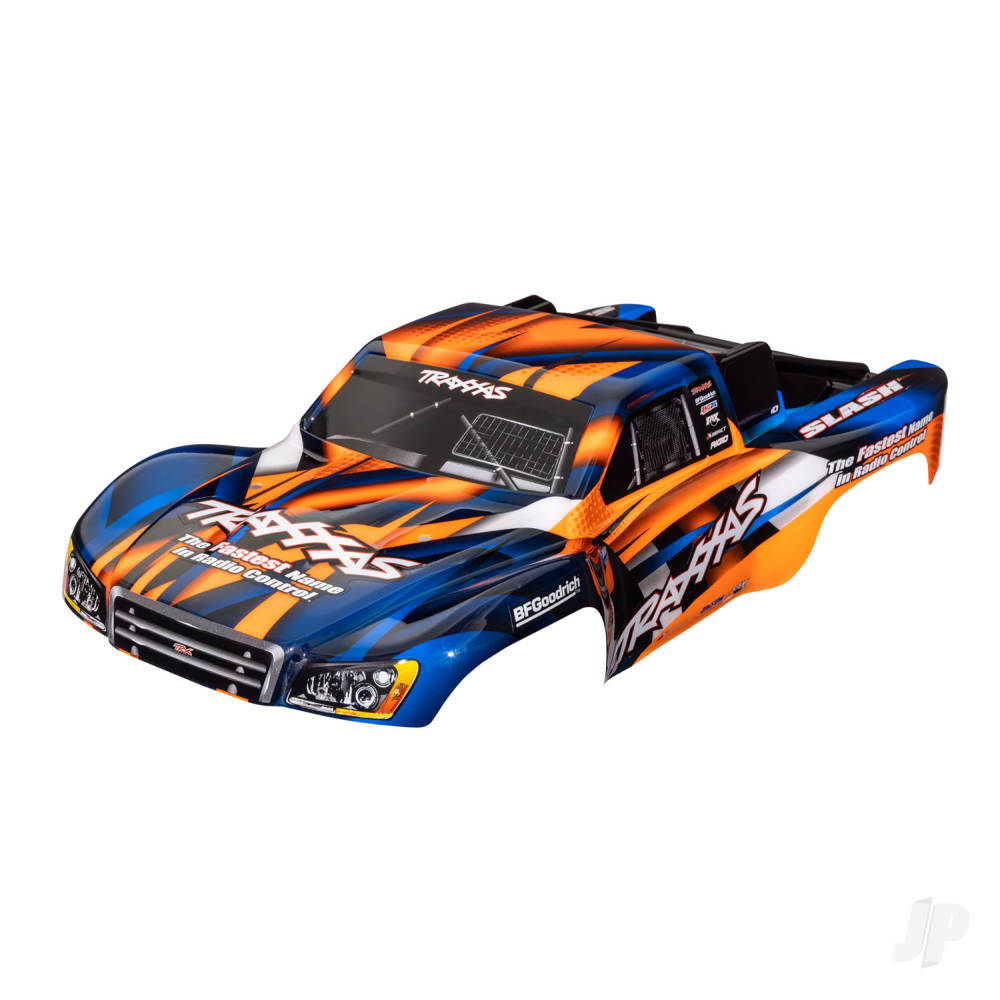 Body Slash 2WD (also fits Slash VXL & Slash 4X4) orange & blue (painted decals applied)