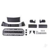 Grille/ grille mount/ mirrors side (left & right)/ mirror mounts (left & right)/ body mount adapter/ rear latch retainers (2)/ 2.6x8mm BCS (self-tapping) (3)/ 2.6x20mm BCS (self-tapping) (2)/ 3x10mm BCS (8) (fits #5916 body)