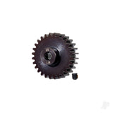 Gear 28-T pinion (machined hardened steel) (1.0 metric pitch) (fits 5mm shaft) set screw