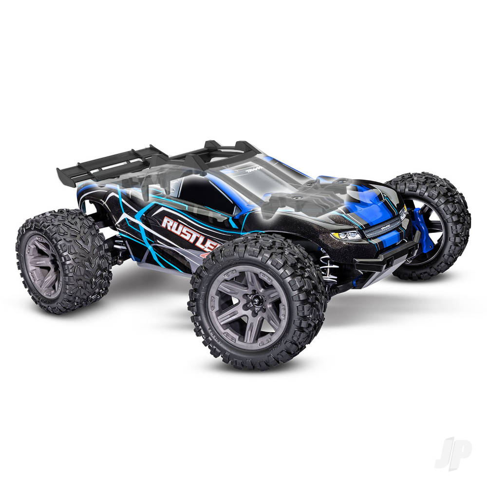 Traxxas 1/10 Rustler 4X4 BL-2S - 4WD RTR Brushless Electric Stadium Truck - Blue (+ TQ 2-ch/BL-2s/3300kV)