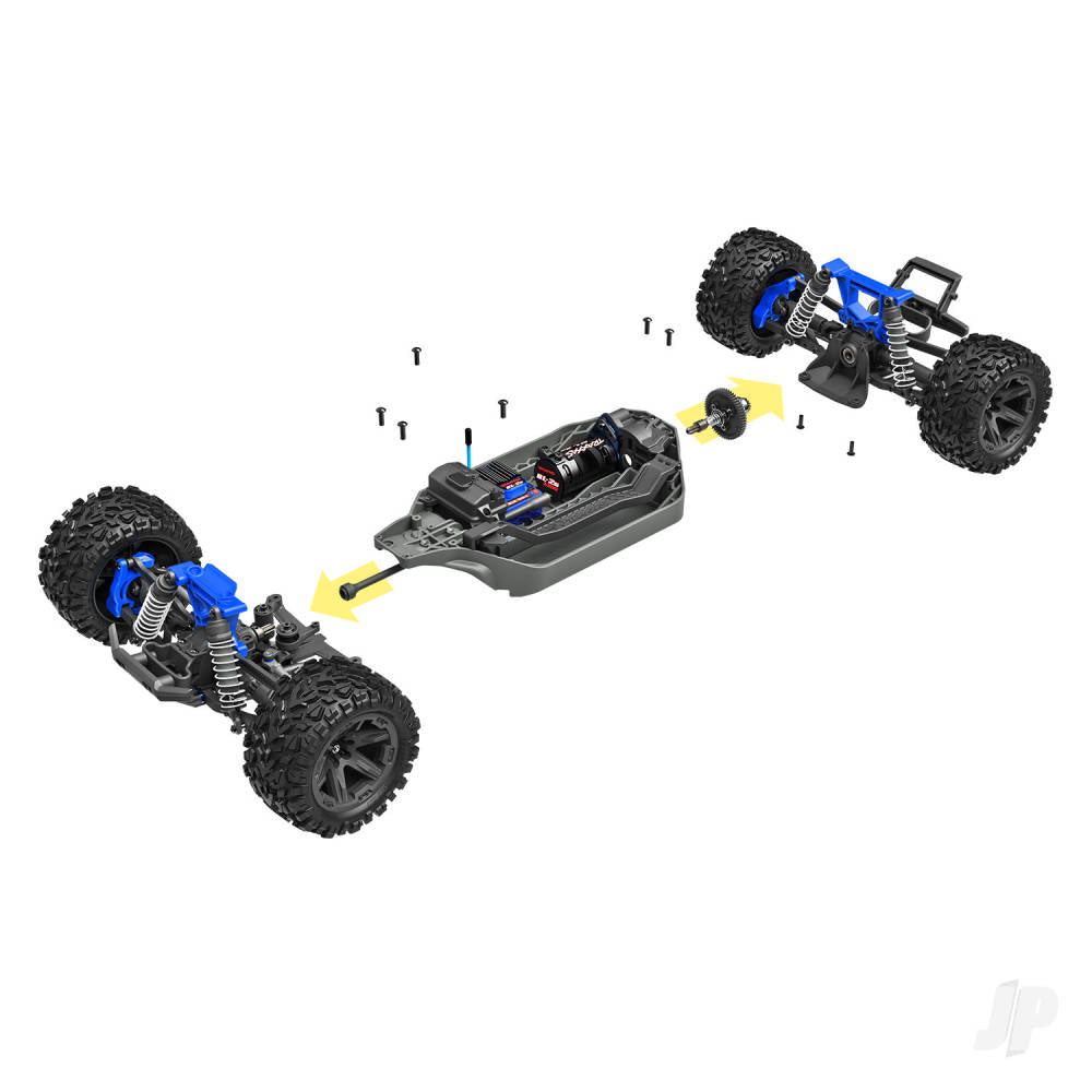 Traxxas 1/10 Rustler 4X4 BL-2S - 4WD RTR Brushless Electric Stadium Truck - Blue (+ TQ 2-ch/BL-2s/3300kV)