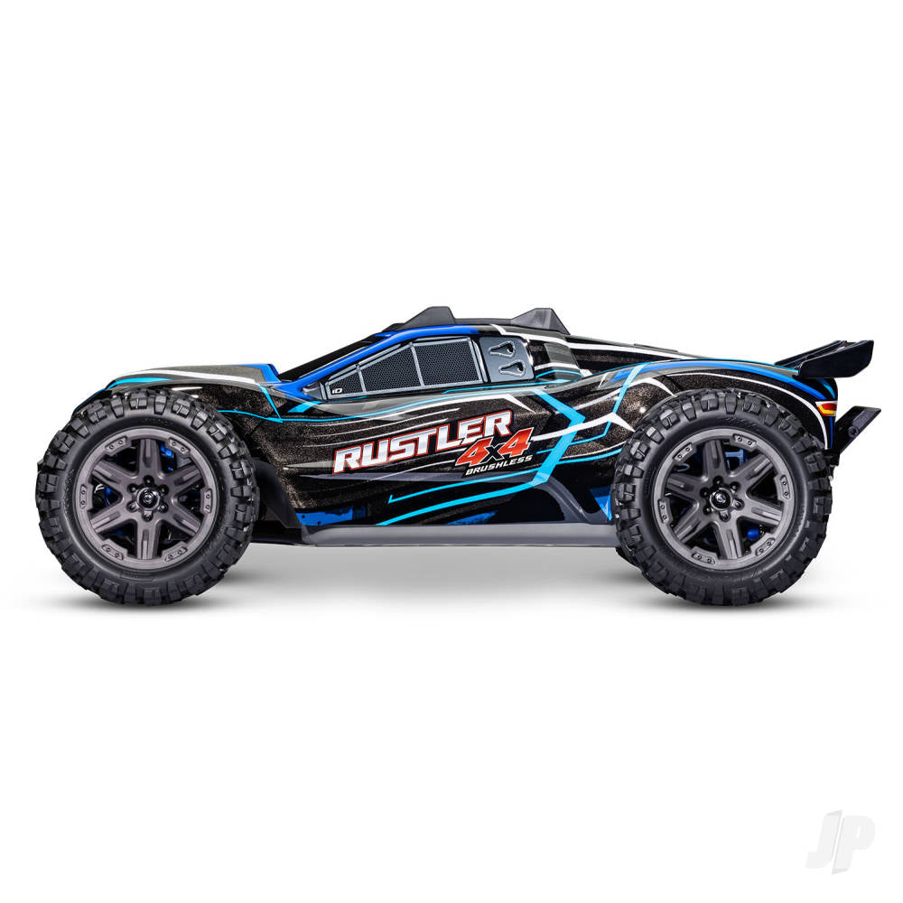 Traxxas 1/10 Rustler 4X4 BL-2S - 4WD RTR Brushless Electric Stadium Truck - Blue (+ TQ 2-ch/BL-2s/3300kV)